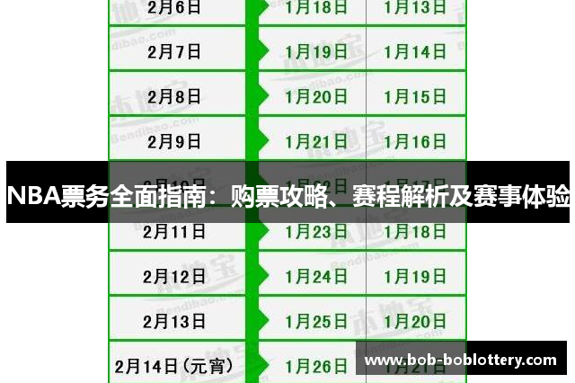 NBA票务全面指南：购票攻略、赛程解析及赛事体验